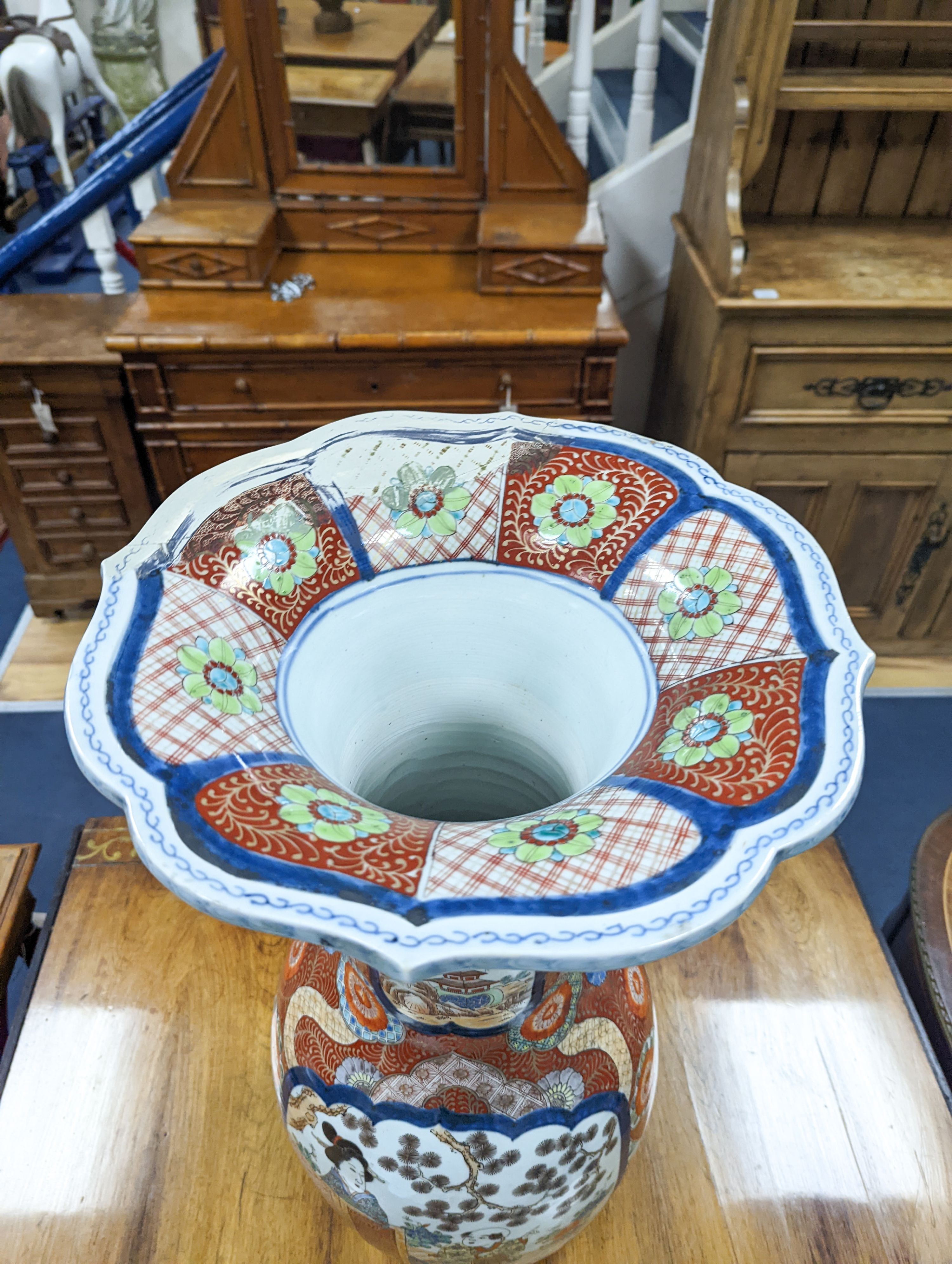 A large Imari vase (restored) 65cm